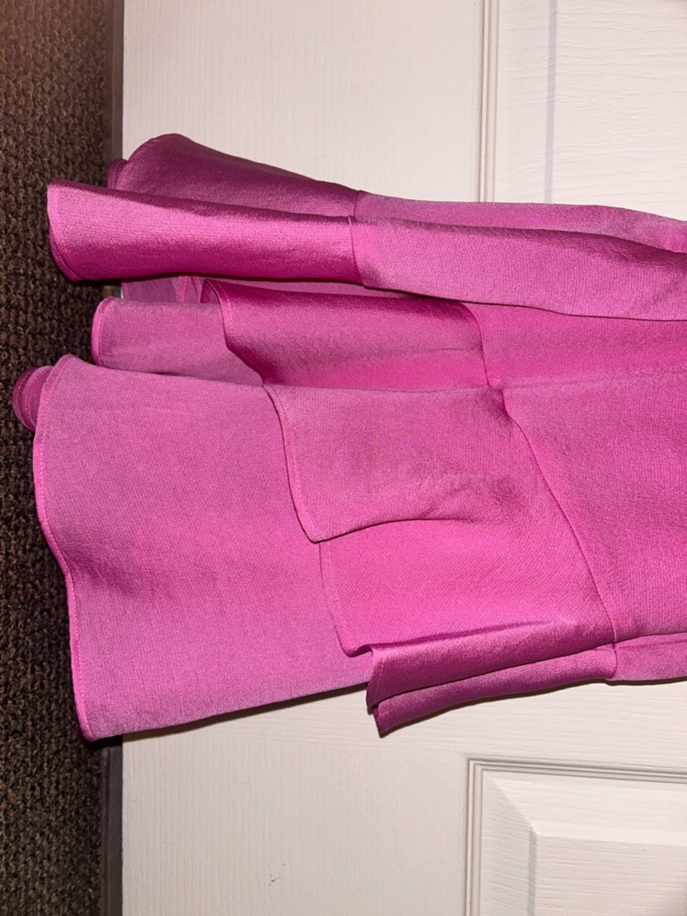 Pink Spaghetti Strap Ruffle Wrap Dress - Picture 6 of 9